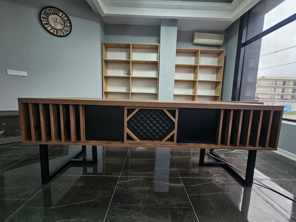 220 cm Özel Tasarım Yönetici Masası + Etajer Çok Temiz - 4