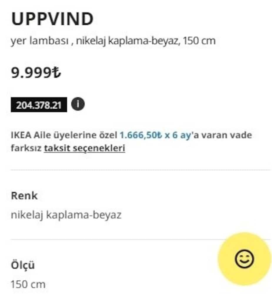 IKEA UPPVIND Yer Lambası – Nikelaj Kaplama / Beyaz, 150 cm - 6