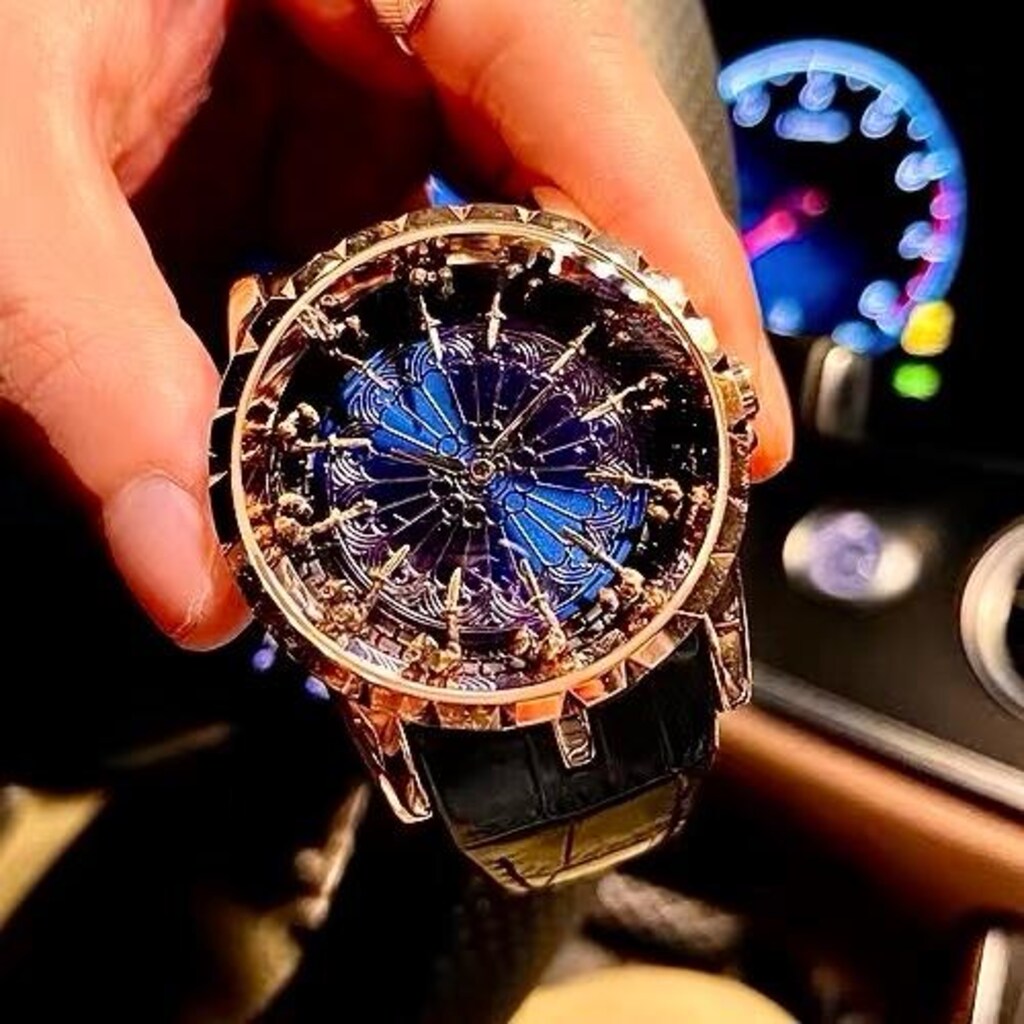 ‼İTHAL/SIFIR/18K Altın Kaplı,3D Şovalye Detay Kadran,İsviçre Mekanizm - 10