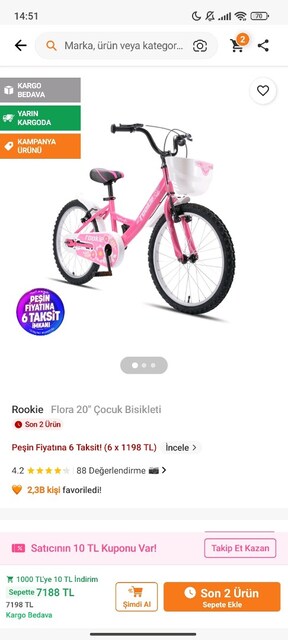 Rookie florya kız çocuk bisiklet