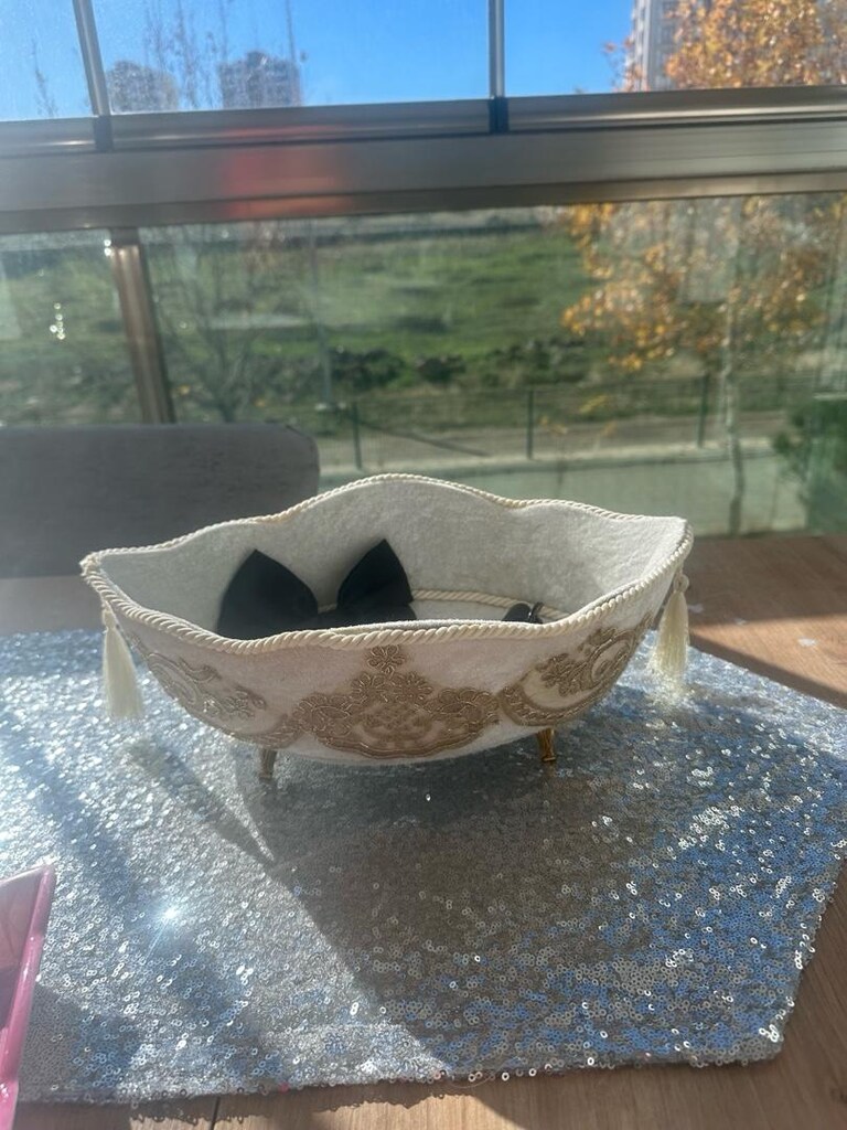 Ayaklı Kadife Sepet - 3