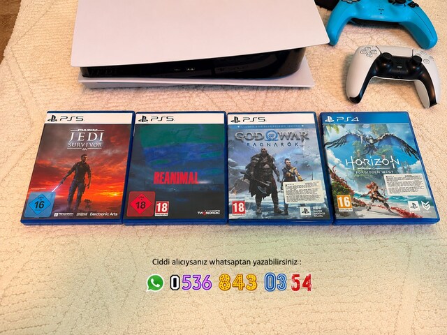 PS5 SLİM 1 TB 2 KOL 4 OYUN TR CİHAZ KUTU FATURALI SIFIRDAN FARKSIZ