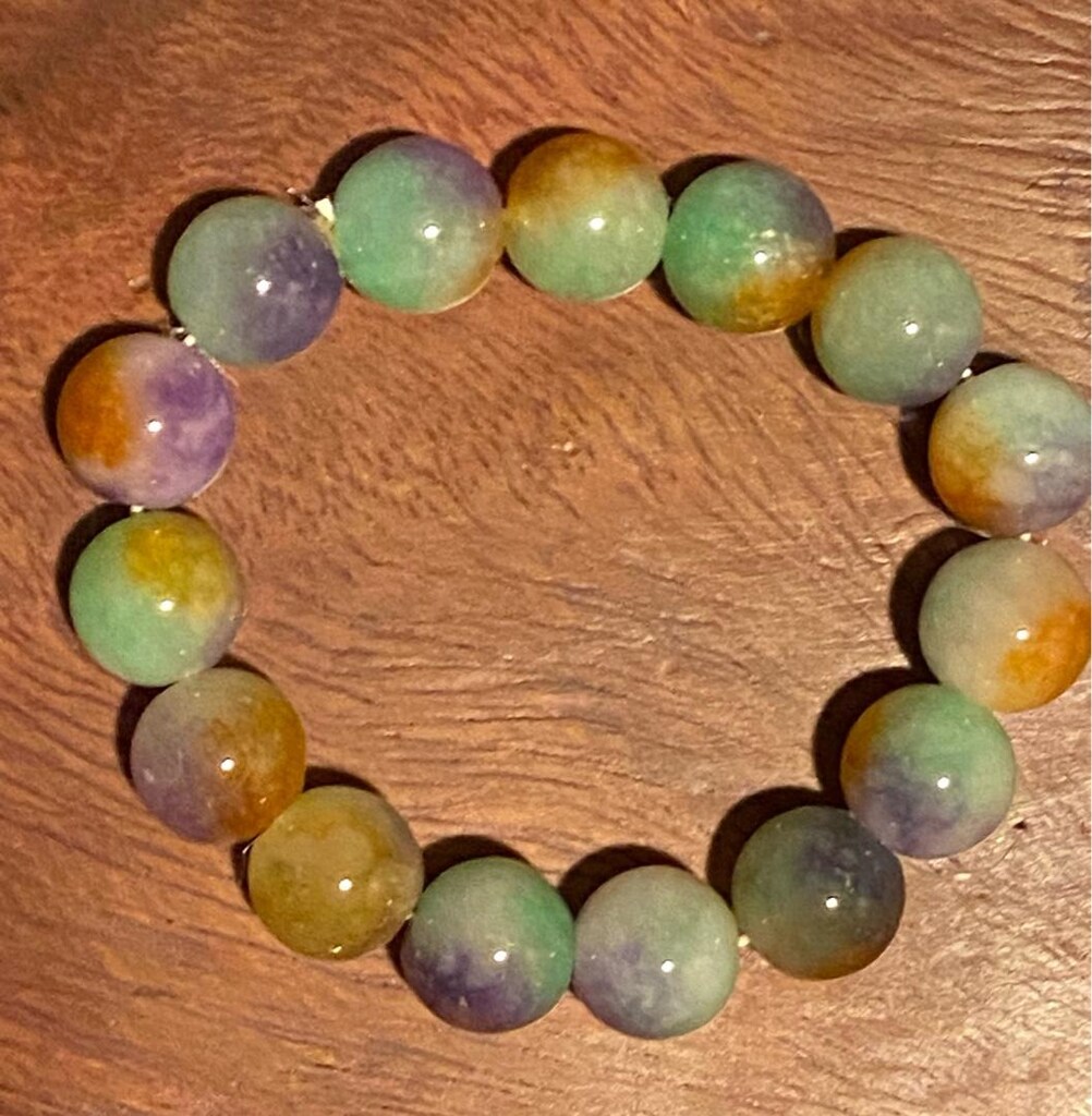 Yeşim Taşı ( Jade ) Multicolor Doğaltaş Bileklik - 4