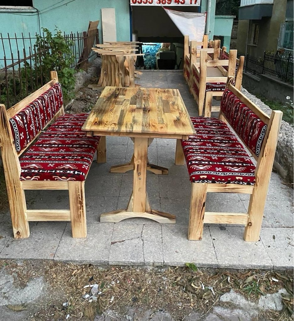 SEDİR TAKIMI 100 ‘LÜK. SEDİRLER:100-45. MASA:100-60. İMALATTAN SIFIR. - 4