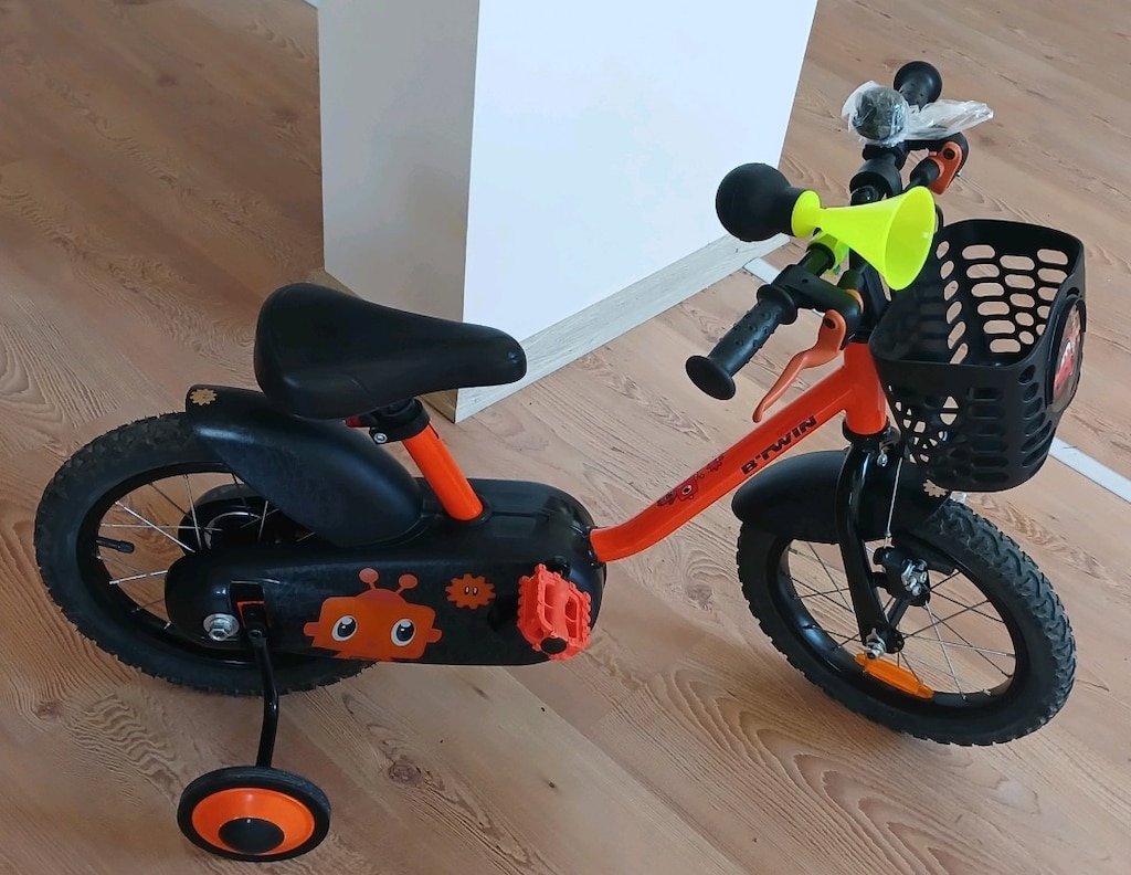 BTWİN ÇOCUK BİSİKLETİ 14 JANT DECATHLON YENİ GİBİ ÖN SEPETLİ - 5