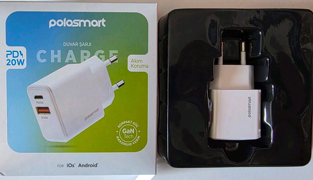 Polosmart PBS136 Hızlı 1 USB 1 PD Çıkışlı 20W Şarj Adaptörü Duvar Şarj - 4