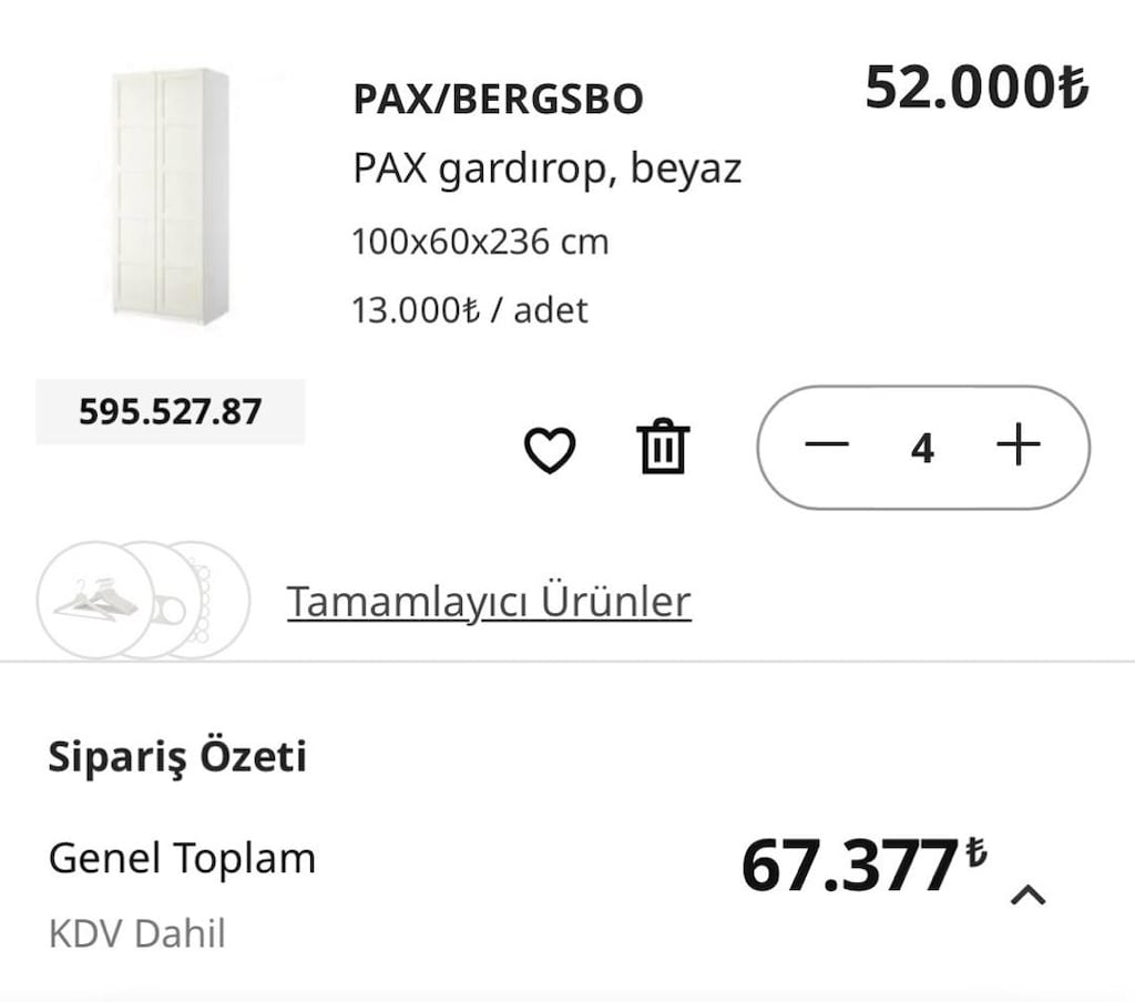 ikea Pax Gresbo 4 kapılı dolap - 3
