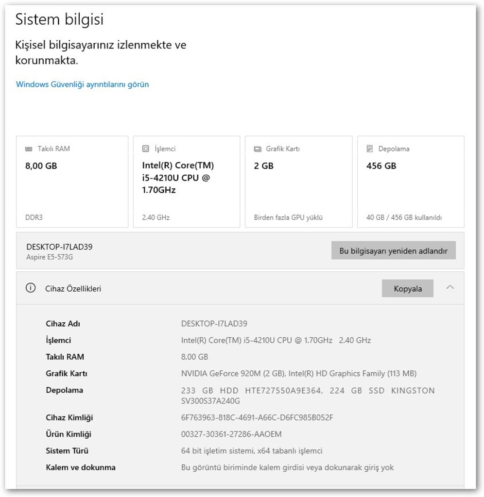 ACER ASPIRE E5-573 SERİES N15Q1 SIFIR GİBİ - 8