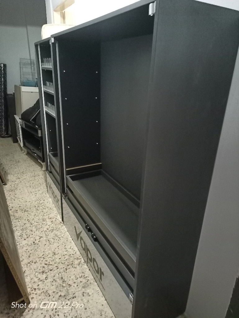 Raf Stand Kızaklı Çekmeceli Cam Kapaklı - 4