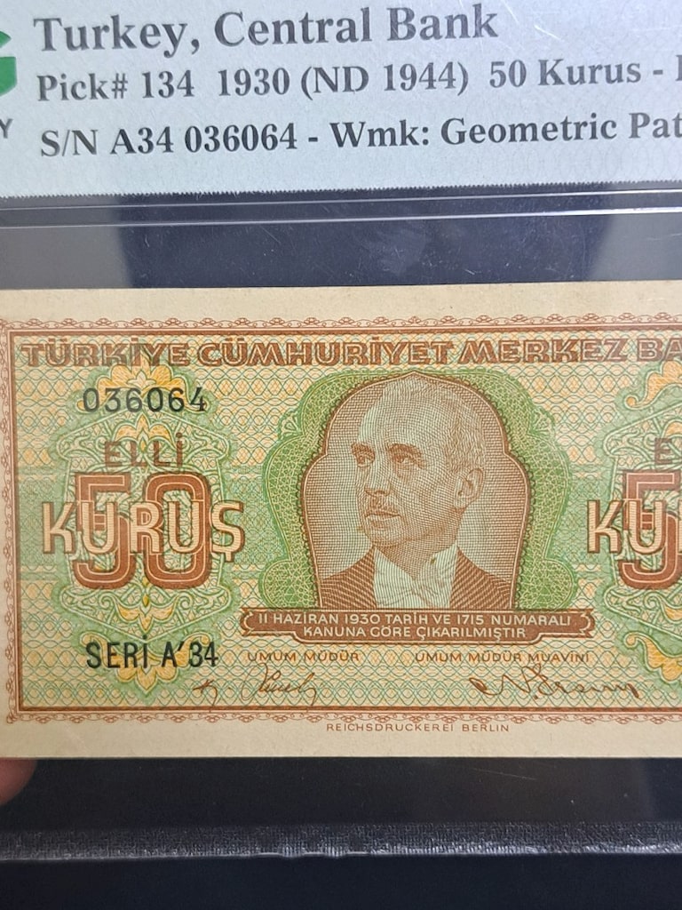 TÜRK TARİHİNİN EFSANESİ: PMG 53 SERTİFİKALI "BATAN GEMİ" 50 KRŞ - 3