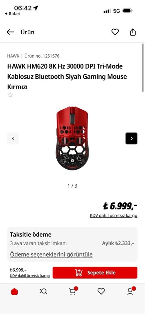 gaming mouse Hawk hm620 8000khz yanında wraith hybrid mouse pad - 5