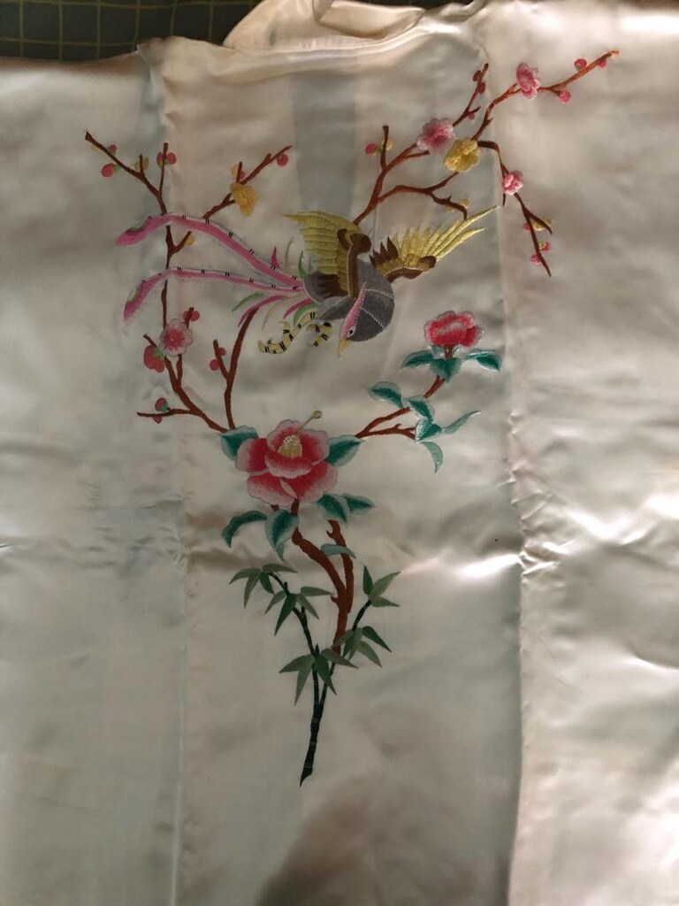 Japon tarzı işlemeli kimono/sabahlık - 4