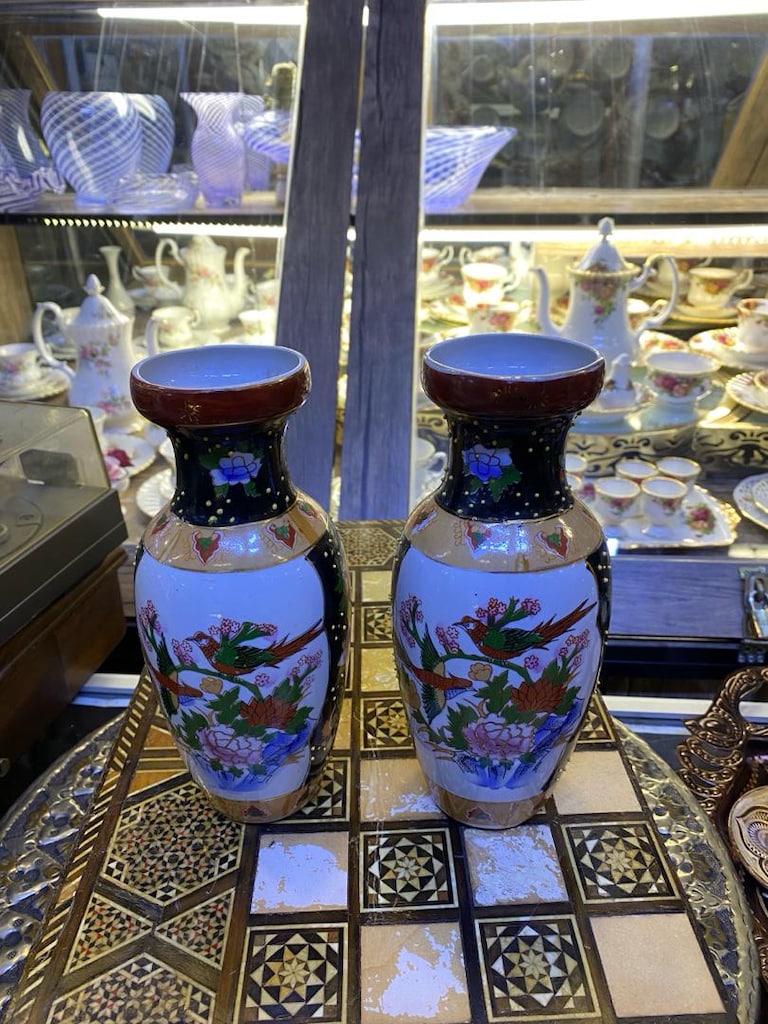 Satsuma Tarzı Porselen Vazo Çifti - 2