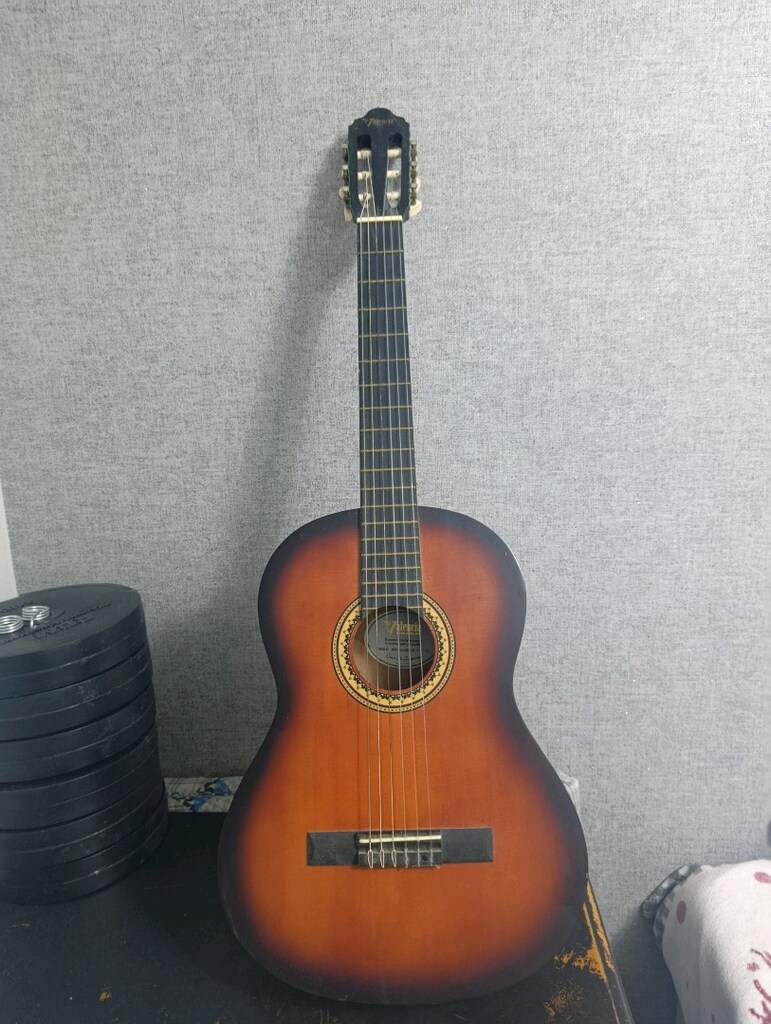 gitar laptop takaslı gitar Valencia gün batımı temiz sağlam çanta var - 2