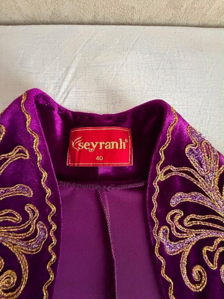 ÖZEL DİKİM MOR KADİFE KAFTAN KINA ELBİSESİ - 2