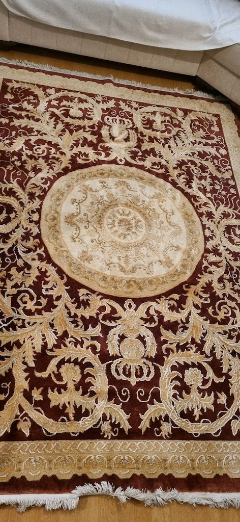 Art Bagdat hali orijinal AUBUSSON IPEKLI FESHANE tarzı el dokuma - 2