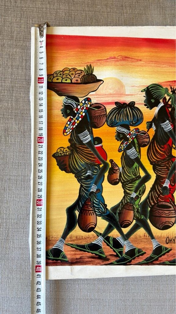 Afrika el yapımı yağlı boya canvas tablo - 3