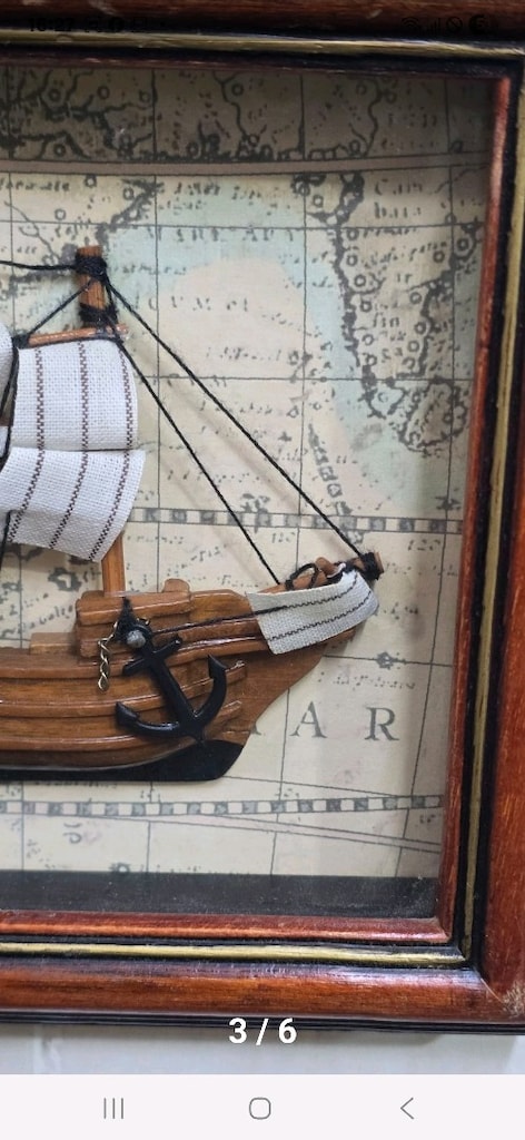 Fransız Vintage Denizcilik Temalı 3D Ahşap Çerceve Gemi panosu dekor - 3