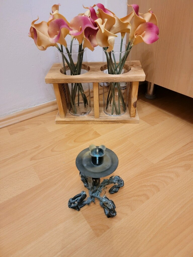 metal ferforje Dekoratif Şamdan mumluk - 9