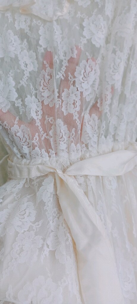 40 Beden Romantik Vintage Dantel Nikah Elbisesi / Dış Çekim Elbisesi — görsel 5/8