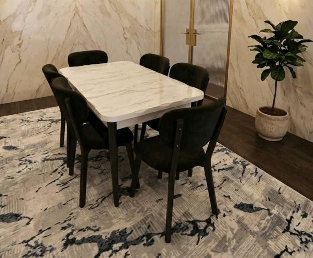 İmalattan Sıfır - Full MDF High Gloss Lüks Yemek Masası Takımı KAÇMAZ - 16