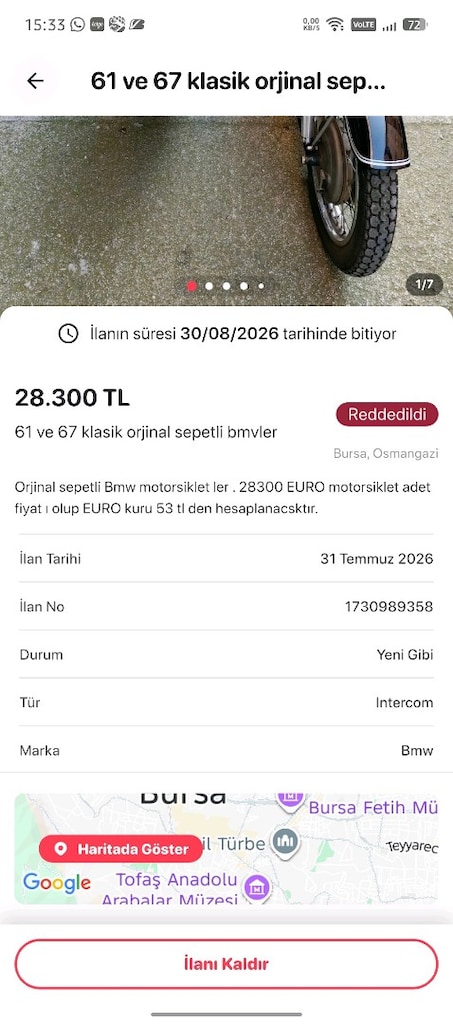 61 ve 67 model sepetli Bmw - 3