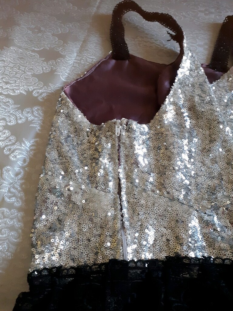 pırıltılı pullu abiye bluz ve etek - 6
