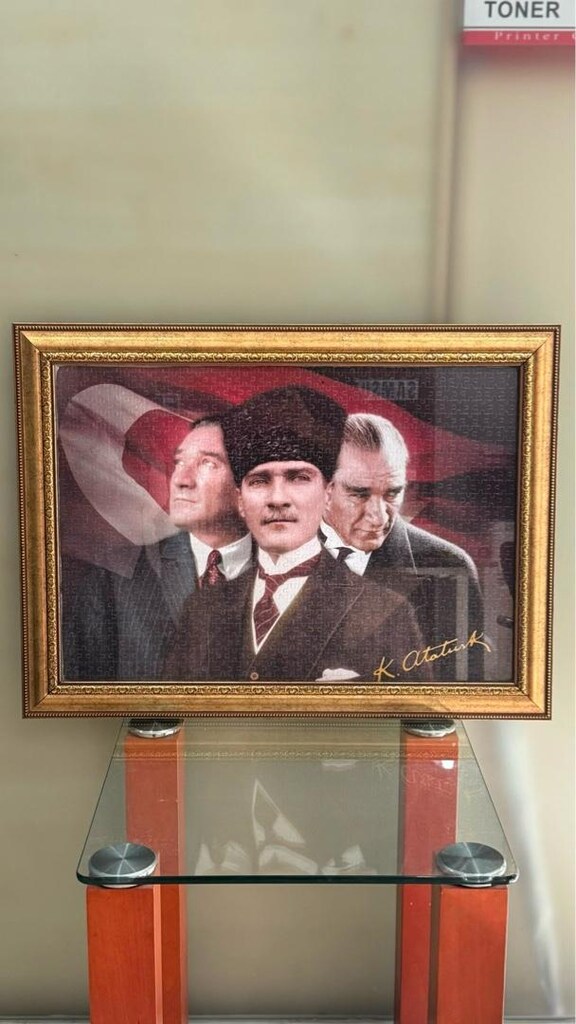 Atatürk Çerçeveli Puzzle Tablo 57x78 cm – Ofis ve Ev Dekoru - 2