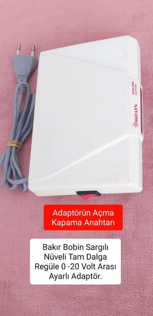 Bakır Bobin Sargılı Tam Dalga Regüle 0 -20 Volt Arası Ayarlı Adaptör. - 3