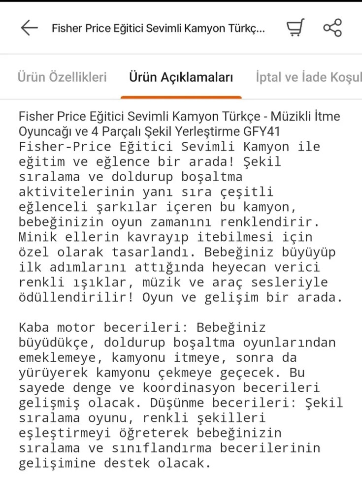 Fisher Price eğitici kamyon - 4