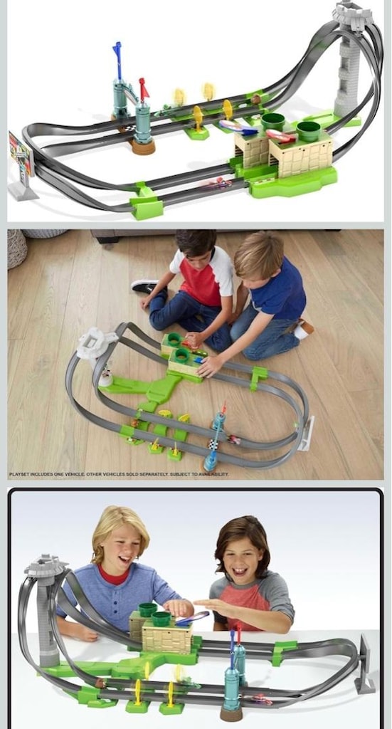 Hot Wheels Mario Kart Motorlu Çılgın Dönüş Parkuru Yarış Seti - 3