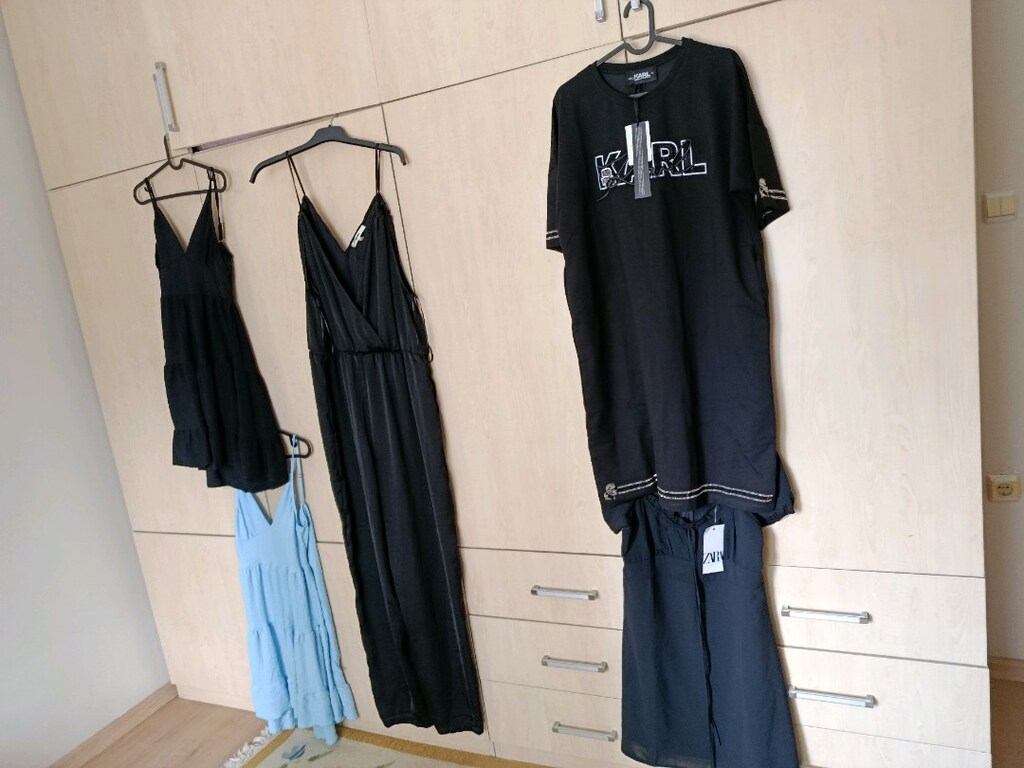 şık tulum ipek saten siyah mavi 2 si aynı model taşlı elbise xl bedni
