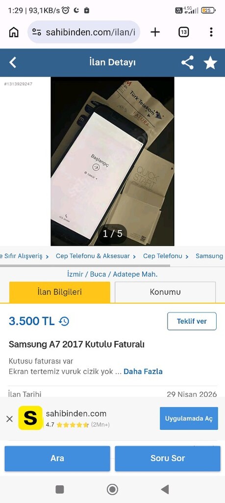 SAMSUNG model. A7-2017. - 2