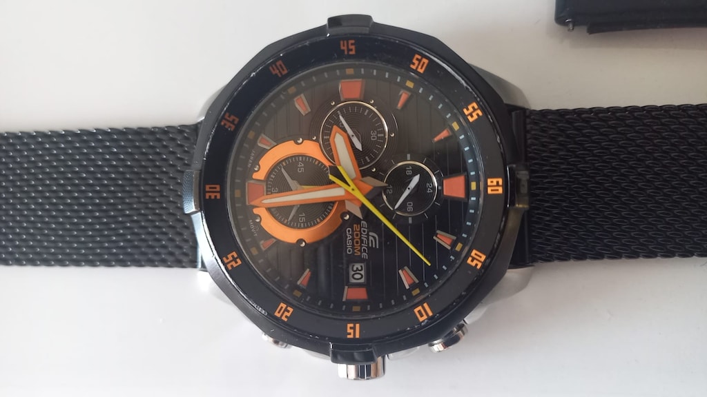 Casio Edifice EFM-502 Kronograf Kutulu Yeni Pil Hasır Kordon - 5