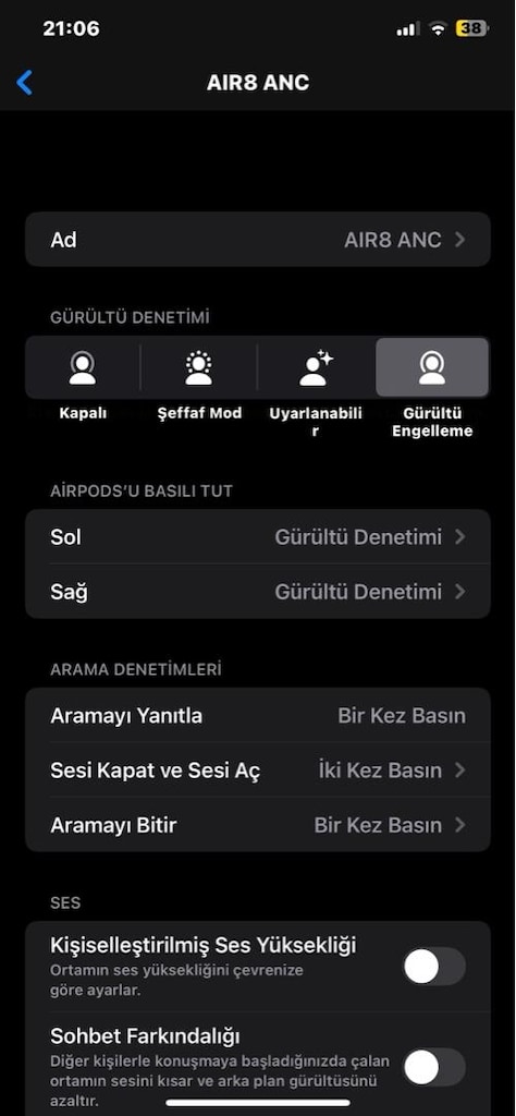 AirPods 3. Nesil Silikonlu Model | Premium Kalite | ANC & Şeffaf Mod | - 10