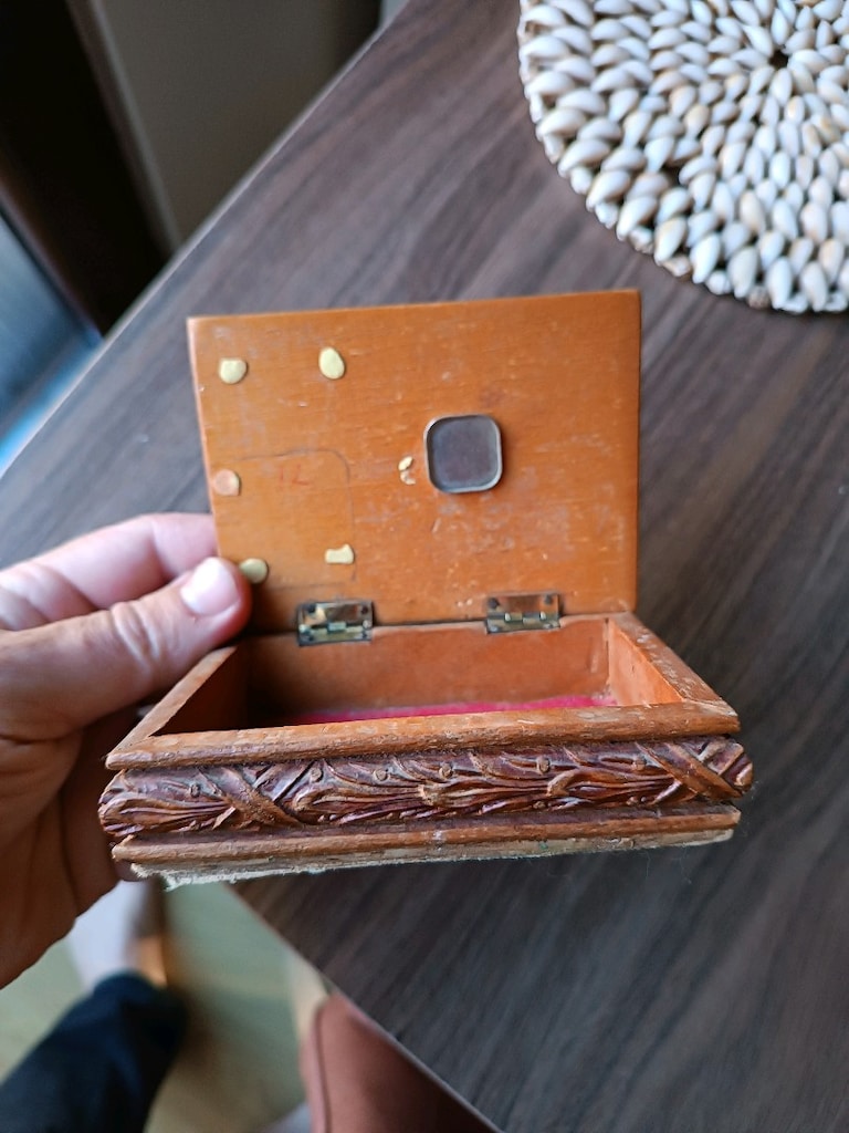 Vintage tarzda küçük ahşap/karton Kutu - 5