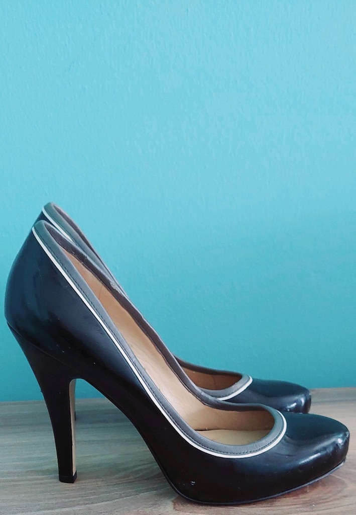 Nine West Siyah Rugan Şerit Detaylı Platform Stiletto - 2