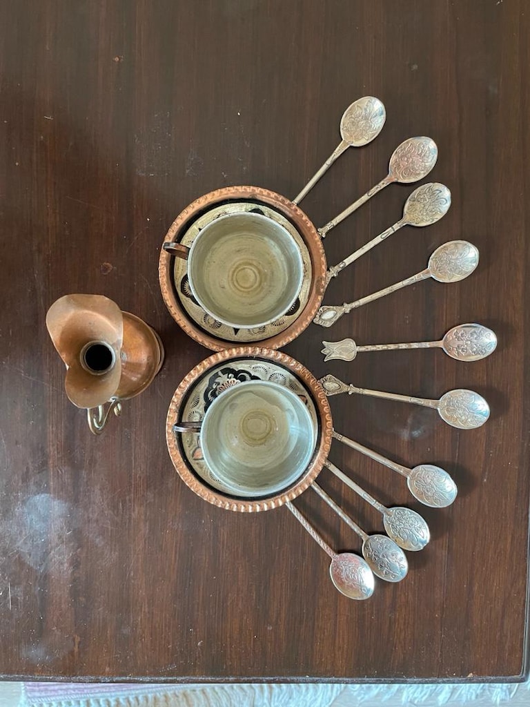 Bakır işlemeli fincan takımı - 2