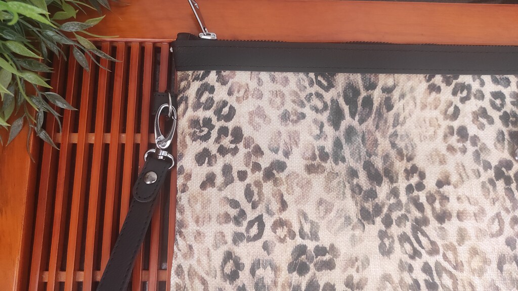 LEOPAR DESENLİ KADIN ÇANTA 20X30 CM - İÇİ TURUNCU, SIFIR ÜRÜN EVRAK - 5