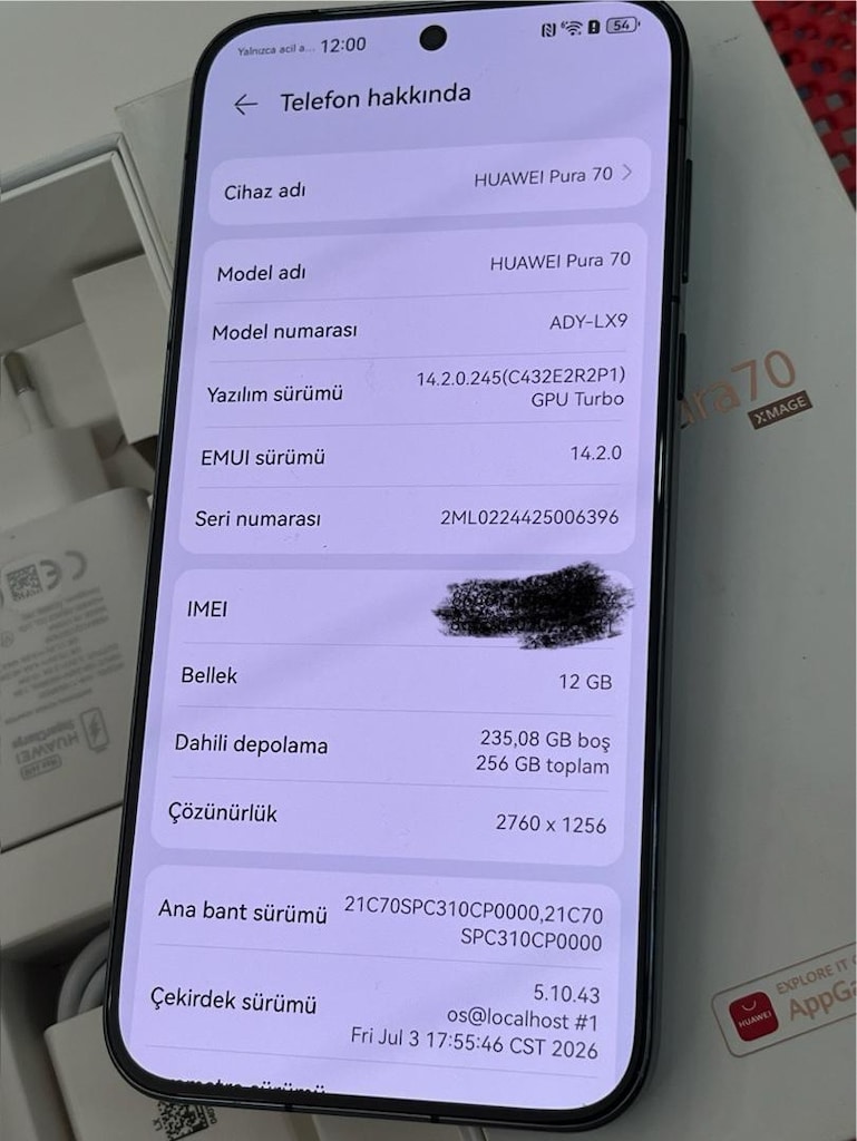 HUAWEI PURA 70 12/256 SIFIR GARANTİLİ TEŞHİR CİHAZİ ADINIZA FATURA - 5