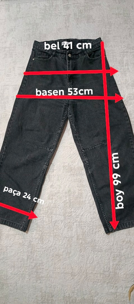 BAGGY Yüksek Bel Siyah Toka detaylı kot - jeans — görsel 4/7