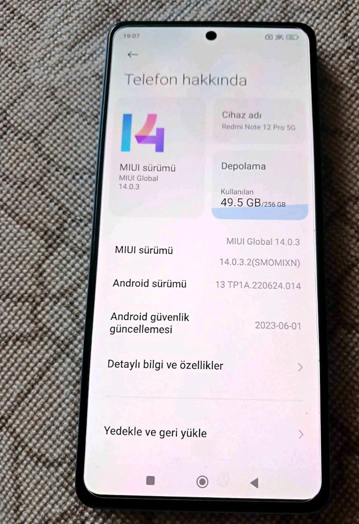 redmi note 12 pro 5G cihaz yurt dışı 256 GB tertemiz kayıtlı - 2