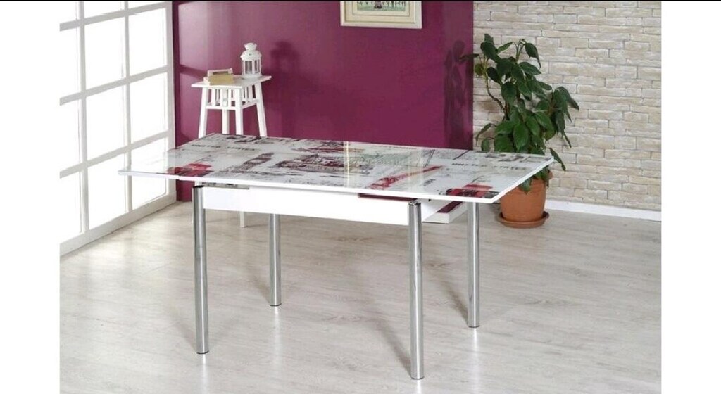 YANDAN AÇILIR CAM MASA 110/170x70x75 - 2.EL TEMİZ - 4