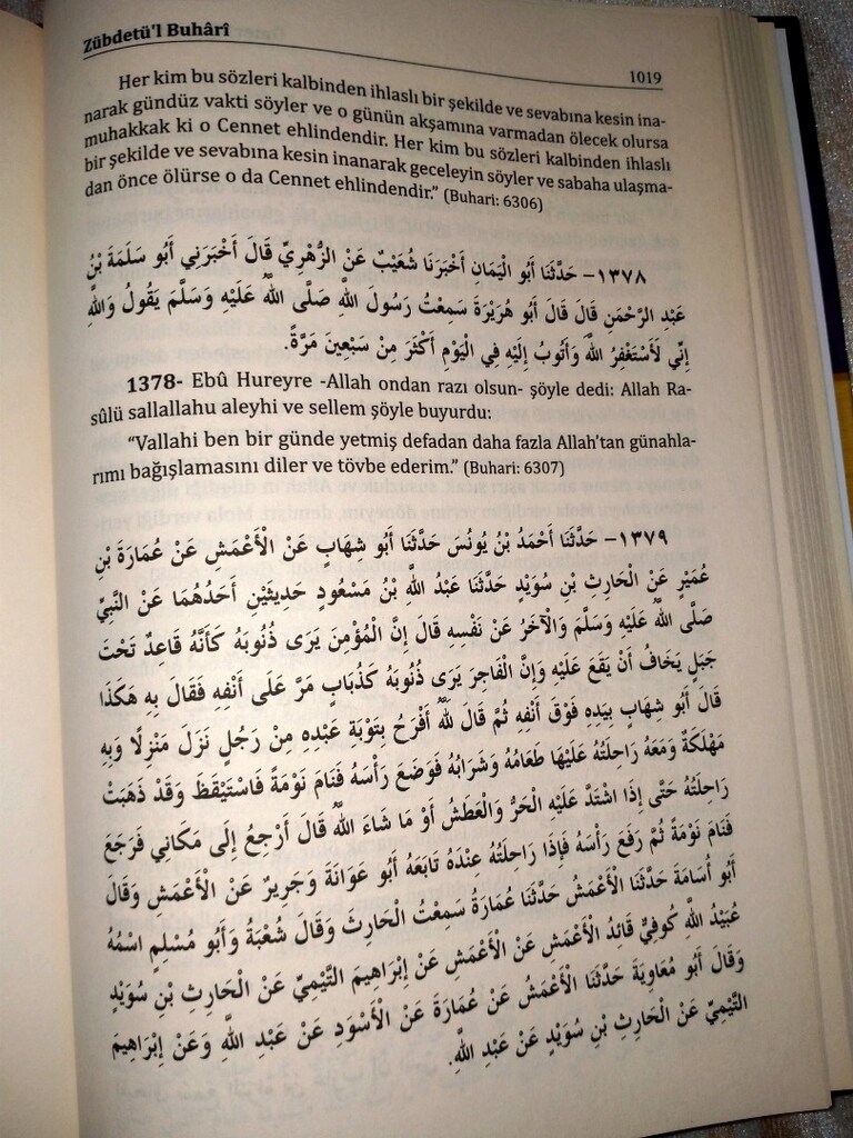 Dini kitap Zübdetül Buhari Hadisi şerifler kitabı - 16