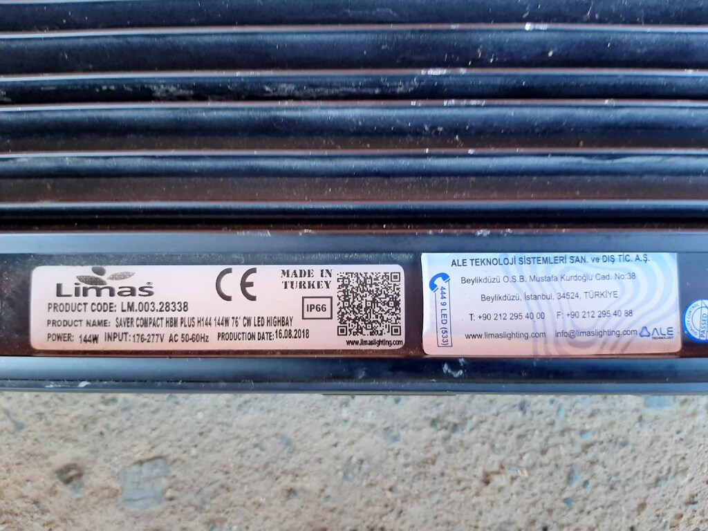 Limas 144W Yüksek Tavan Aydınlatma Armatürü - 8