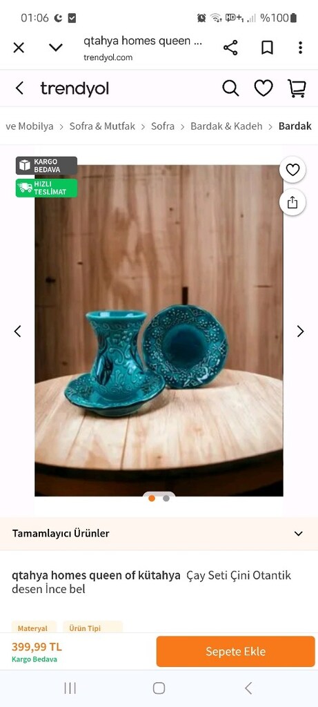 Çini çay bardağı. Aksesuar. - 4