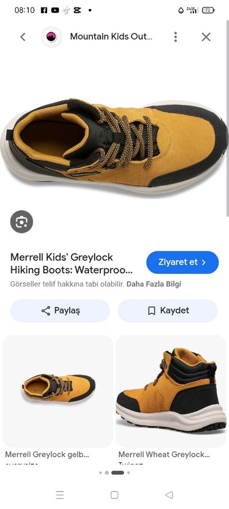 38.5 numara orjinal merrell marka goretex bot - 2