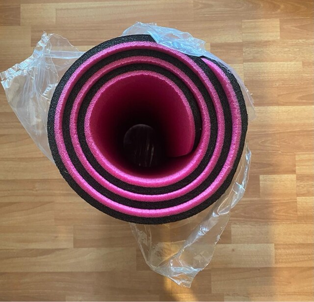 Dafron Yoga Mat Pilates Minderi 180 X 60 X 1,6 Cm Df160 Pembe - Siyah