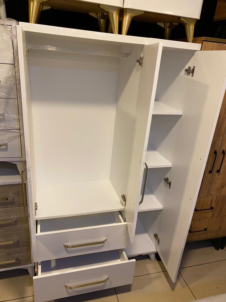 Sıfır üç kapılı gardolap elbise dolabı - 3
