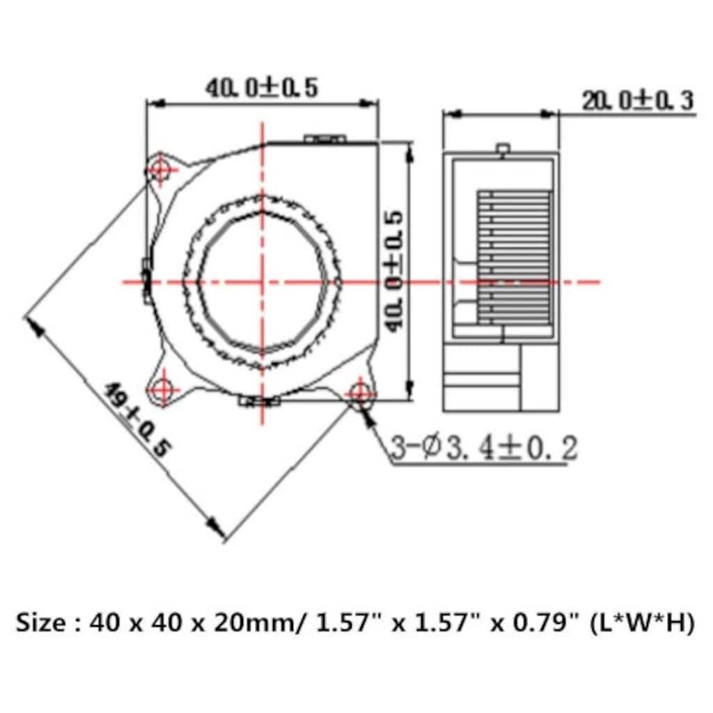 40x40mm DC 5V-12V-24V Sessiz Fırçasız Motor 3D Printer Kare FAN - 12